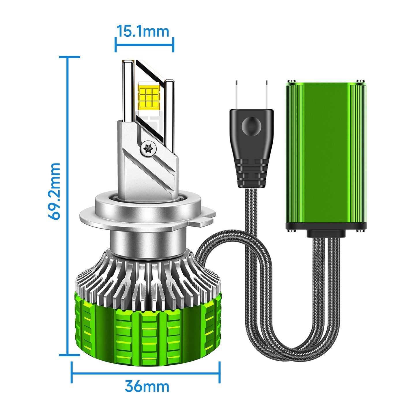 K22 H11/H9/H8/H1/H4/H7 150W 6000K 30000LM IP68 LED Headlight Bulbs 2Pcs